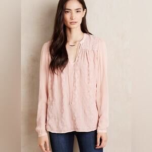Anthropologie TINY blush pink peasant blouse‎